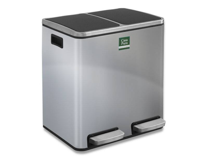 Poubelle à pédale Casa Pura Felix 60 L Acier inoxydable, PP (Polypropylène) 2 x 30 Liter