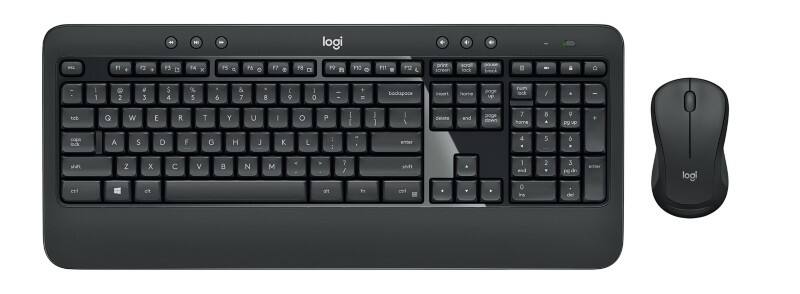 Logitech Toetsenbord en muis Draadloos QWERTY (US) International Nee Wit, zwart MK540