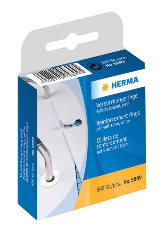Œillet Étiquettes renforcement HERMA 5899 Auto-adhésif Ø 12 mm Blanc 10 paquets de 500 étiquettes
