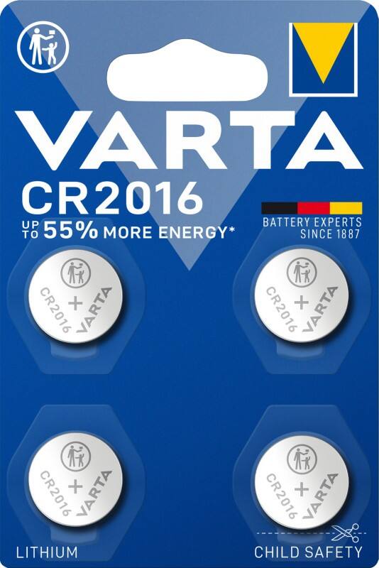 VARTA Knoopcelbatterijen Electronics CR2016 Lithium Mangaandioxide (Li-MnO2) 3 V 4 Stuks