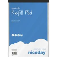 Recharge pour bloc-notes Niceday Blanc A4+ Quadrillé 80 feuilles Paquet de 5