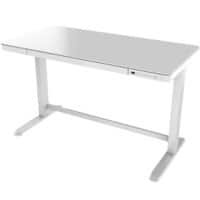 Bureau assis-debout Euroseats 75.WER.GL.WH Verre blanc, hauteur réglable 72 - 121 cm