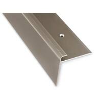 Profilé d’angle d'escalier Casa Pura Safety Aluminium forme en F Bronze foncé 1000 mm