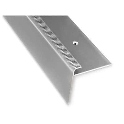 Profil de bord d'escalier Casa Pura forme de sécurité F aluminium argenté 900 mm