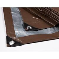 Couvercle en toile Casa Pura HDPE 140 G QM marron, argent 6000 x 10000 mm