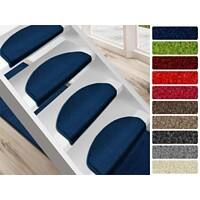 Tapis d’escalier FLOORDIREKT STEP Mat Dynasty Velours Semi-circulaire PP, feutre Bleu