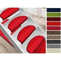 Tapis d'escalier FLOORDIREKT STEP Dynasty Velours Semi-circulaire PP, feutre Rouge