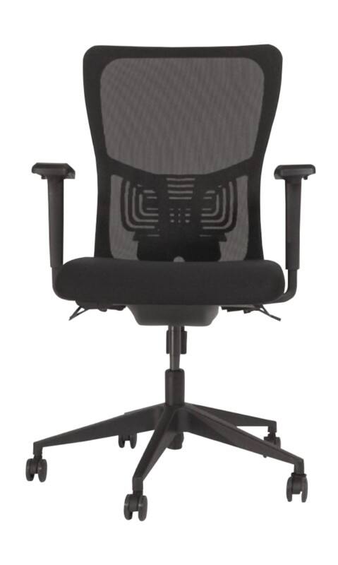 Siège de bureau Schaffenburg Mécanisme synchrone Filet Accoudoirs réglables en hauteur Noir 110 kg 250