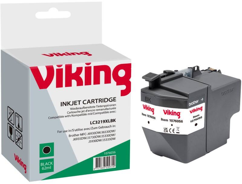 Cartouche jet d'encre Viking compatible Brother LC3219XLBK Noir