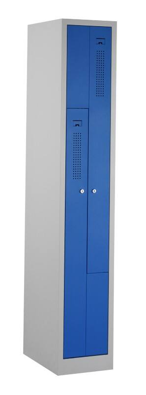 Ceha Staal Garderobekast 2 Deuren 1 kluis Cilinderslot 310 x 500 x 1.800 mm Blauw, wit