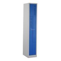 Casier Ceha Acier 2 Portes 1 colonne Serrure à cylindre 310 x 500 x 1800 mm Blanc, bleu