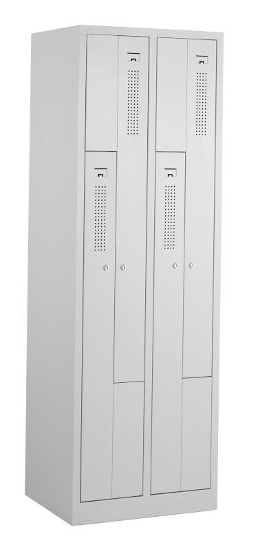 Casier Ceha Acier 2 Portes 2 colonnes Serrure à cylindre 590 x 500 x 1800 mm Blanc