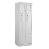 Casier Ceha Acier 2 Portes 2 colonnes Serrure à cylindre 590 x 500 x 1800 mm Blanc