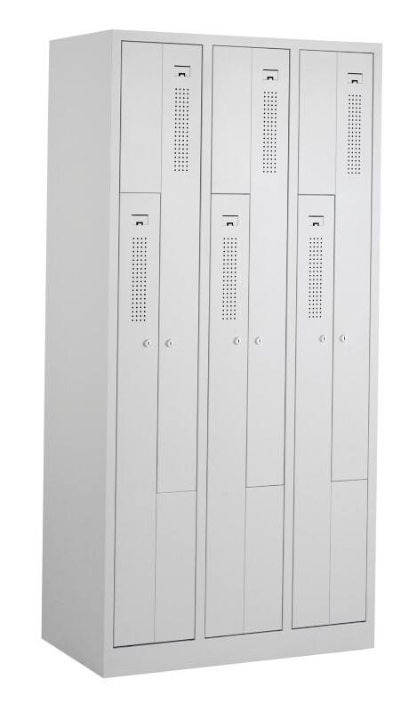 Casier Ceha Acier 2 Portes 3 colonnes Serrure à cylindre 870 x 500 x 1800 mm Blanc