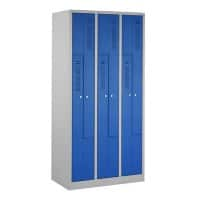 Ceha Staal Garderobekast 2 Deuren 3 kluisjes Cilinderslot 870 x 500 x 1.800 mm Blauw, wit