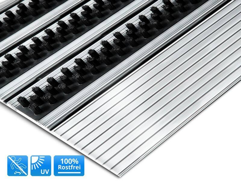 Tapis d'entrée PROFESSIONAL LINE Profi Brush Argenté, noir Aluminium, Nylon