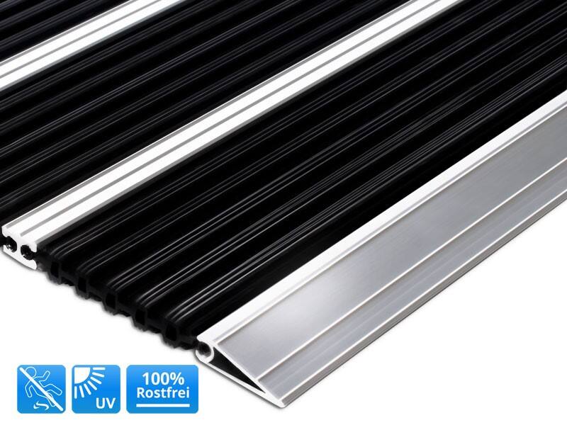 Tapis d'entrée PROFESSIONAL LINE Double cuve Anthracite Aluminium, PVC (Polypropylène)