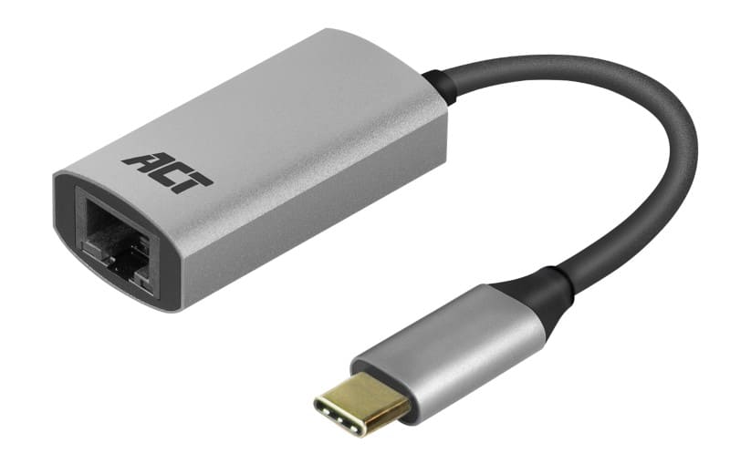 ACT AC7080 Netwerkadapter 15 cm Grijs USB-C naar Gigabit
