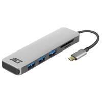 ACT Hub USB AC7051 USB-C naar USB-A, Kaartlezer sleuf