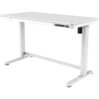 Bureau assis-debout Euroseats 75.WER.KU.WH Verre blanc, hauteur réglable 72 - 121 cm