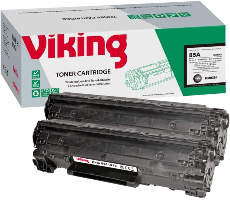 Viking 85A compatibele HP tonercartridge CE285AD zwart duopak 2 stuks