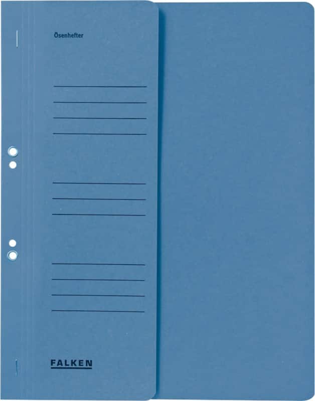 Falken Bijlagen-map A4 Blauw Karton Geperforeerd met hechtstrip