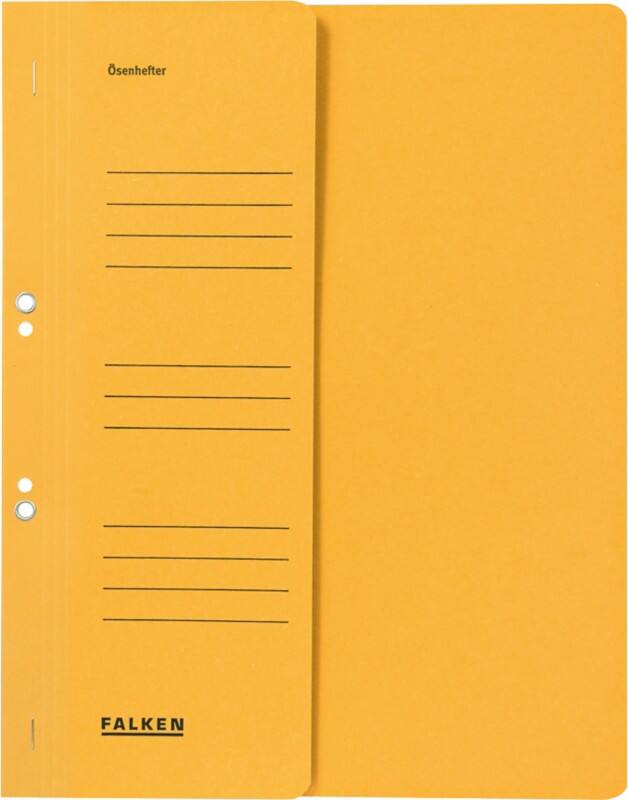 Farde Falken Farde à œillets A4 Jaune Carton manila