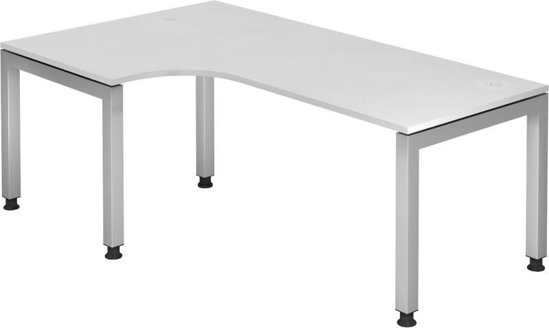Bureau d'angle Hammerbacher J Series VJS Demi-cercle Blanc 4 pieds métalliques 2000 (L) x 1200 (P) x 760 (H) mm Acier, Aggloméré