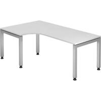 Hammerbacher J Series VJS Hoekbureau Halfrond Wit 4 metalen poten 2.000 (B) x 1.200 (D) x 760 (H) mm Spaanplaat, Staal