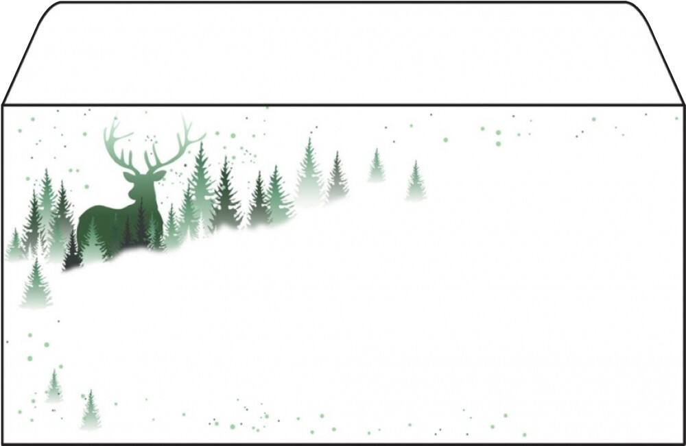 Enveloppes de Noël Sigel motif forêt Assortiment 22 x 11 cm 25 Unités