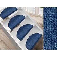 Tapis d'escalier Casa Pura semi-circulaire London PP 19 x 56 cm Bleu foncé