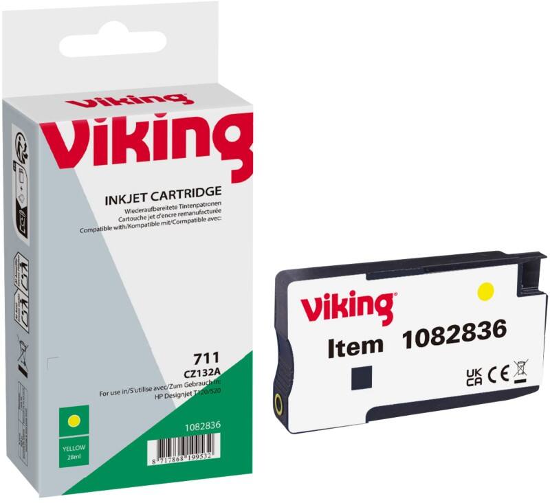 Cartouche jet d'encre Viking 711 compatible HP 711 CZ132A Jaune