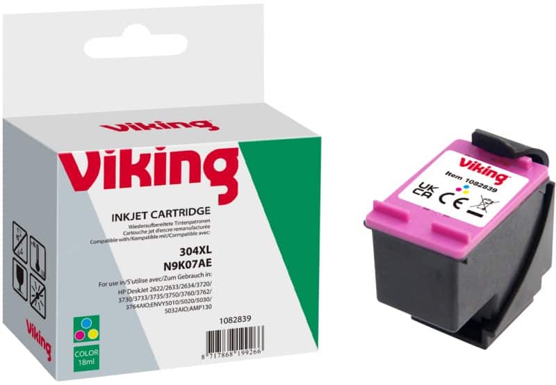 Viking 304XL compatibele HP inktcartridge N9K07AE cyaan, magenta, geel