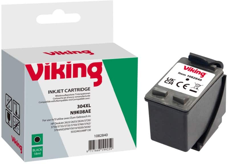 Viking 304XL compatibele HP inktcartridge N9K08AE zwart