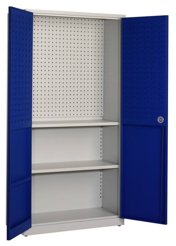 Armoire Ceha Métal 2 Étagères Verrouillable 1000 x 450 x 1950 mm Blanc, bleu