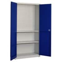 Armoire Ceha Métal 2 Étagères Verrouillable 1000 x 450 x 1950 mm Blanc, bleu