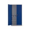 Ceha Draaideurkast Metaal 2 rekken Afsluitbaar 1.000 x 450 x 1.950 mm Blauw, wit
