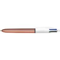 Stylo-bille BIC 4 Colours Shine Rose Gold Bleu, noir, rouge, vert Moyenne 0,4 mm Rechargeable