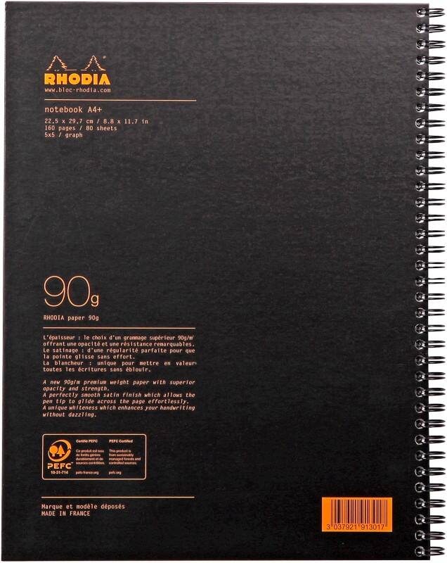 Rhodia Notitieboek Geruit Zwart Geperforeerd 160 Pagina's 80 Vellen