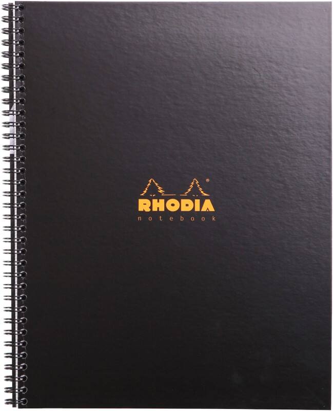 Cahier Rhodia A4+ Quadrillé Perforé Noir