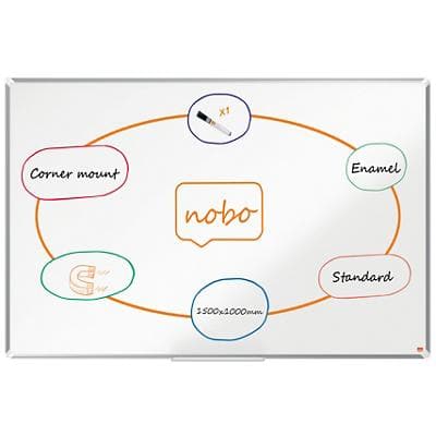Nobo Premium Plus whiteboard 1915146 wandmontage magnetisch email 150 x 100 cm