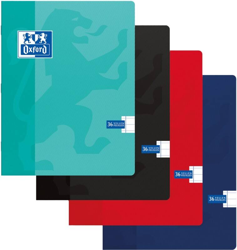 Cahier Oxford Ligné A5 21x14,8 cm 36 feuilles Turquoise Noir Rouge Bleu