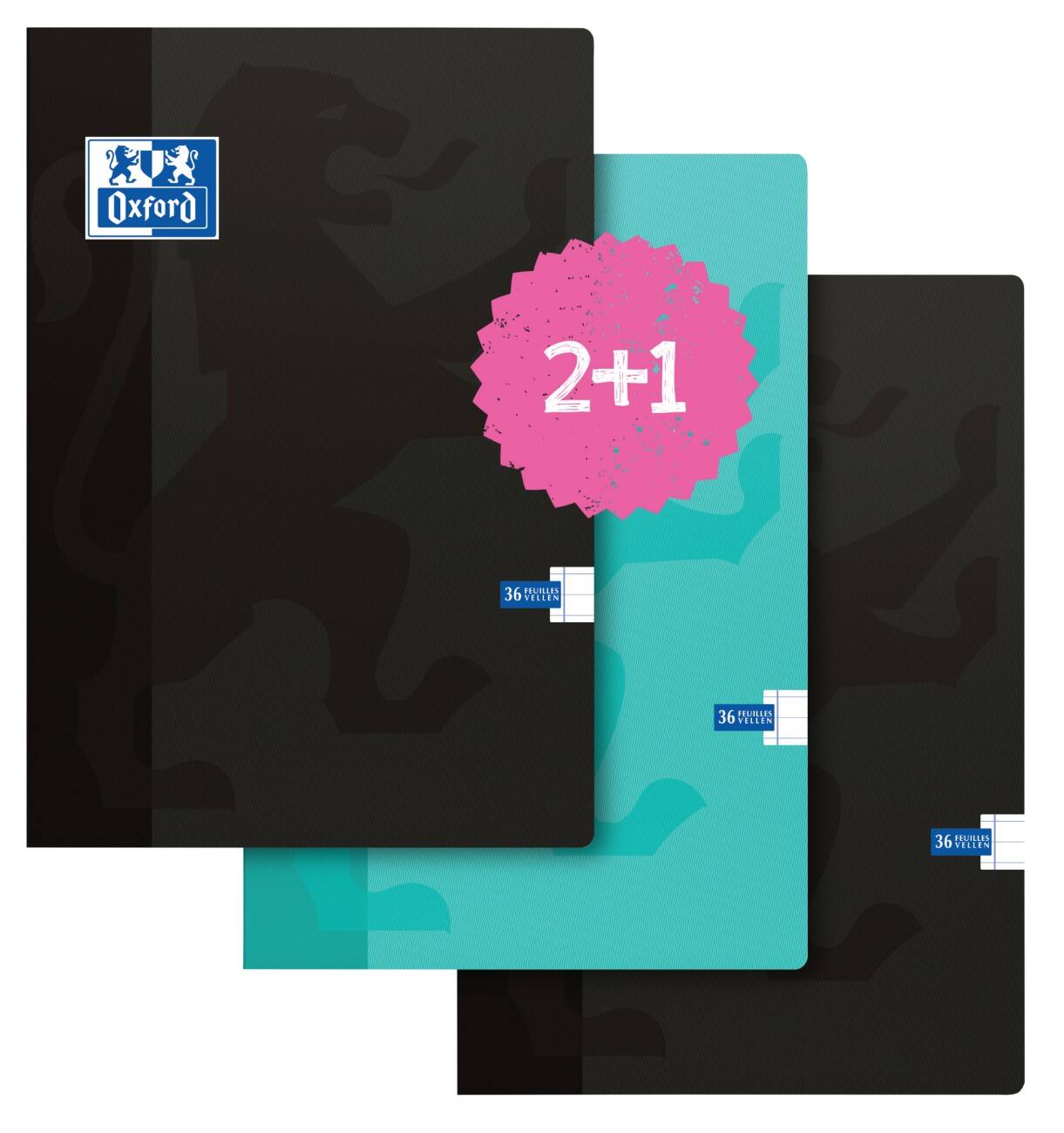 Cahier Oxford Ligné A4 21x29,7 cm Turquoise Noir 3 unités