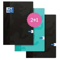 OXFORD Schrift Blauw, Zwart Gelinieerd A4 21 x 29,7 3 stuks