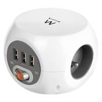 ewent Stekkerdoos met USB Poorten EW3952 3 Belgische stopcontacten 1,5 m Zwart