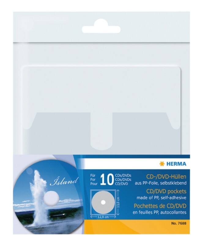 HERMA Archivering van CD- en DVD-accessoires CD-DVD hoesje Transparant PP (Polypropeen) 7688 10 Stuks