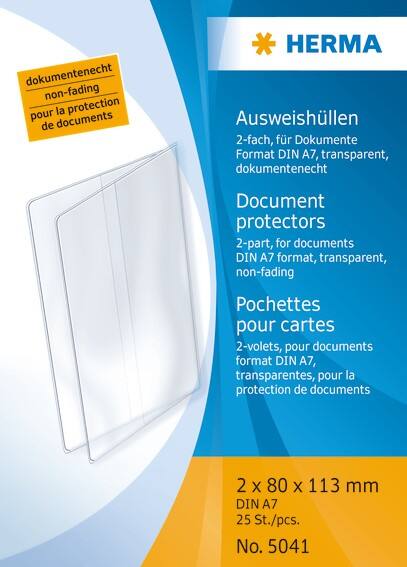 HERMA documenthoes 5041 transparant PP (polypropeen) 2-delig 11,3 x 8 cm 25 stuks