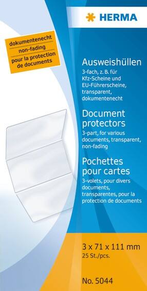 HERMA documenthoes 5044 transparant PP (polypropeen) 3-delig 11,1 x 7,1 cm 25 stuks