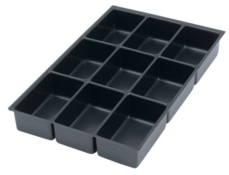 Plateau d'insertion multi-tiroirs Bisley avec 9 compartiments Noir 215 x 51 mm