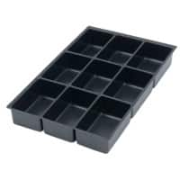 Plateau d'insertion multi-tiroirs Bisley avec 9 compartiments Noir 215 x 51 mm